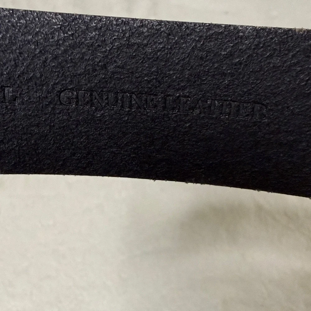 AllSaints Women’s Geometric Silver Studded Black Leather Belt - Sz Large, NWT